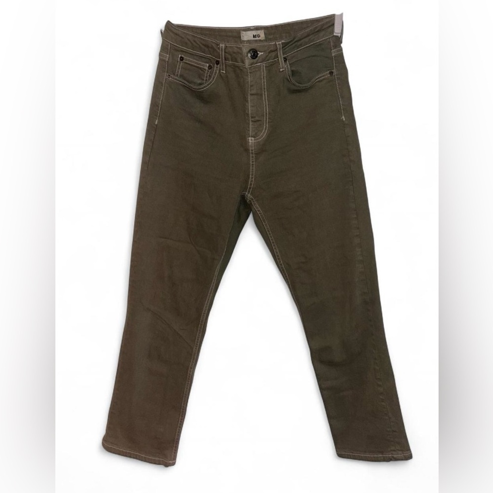 Topshop MOTO Women's Straight Leg Olive Jeans